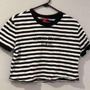 GUESS Stripe Crop Top